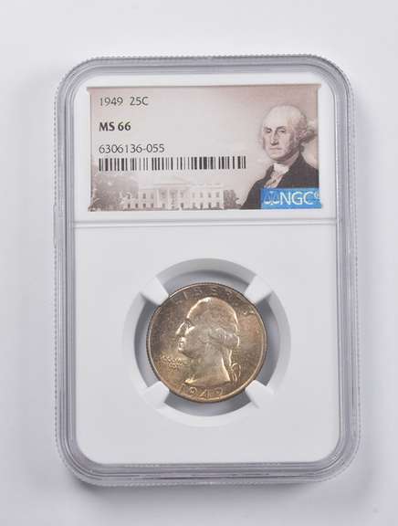 MS66 1949 Washington Quarter NGC
