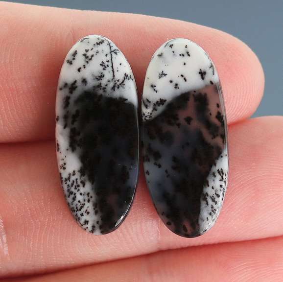 Exotic 20.82ct Turkish Dendrite Opal pair