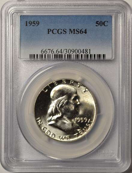 1959 Franklin Half Dollar PCGS MS64