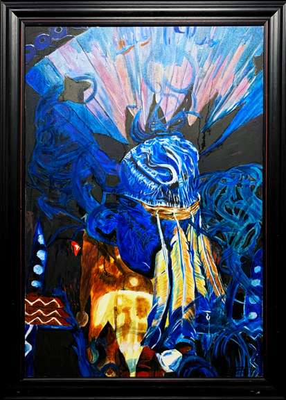 Ismail Khelalfa Original Oil on Canvas Native American Series
