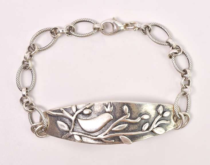 ID Style Bird Motif Sterling Silver Bracelet
