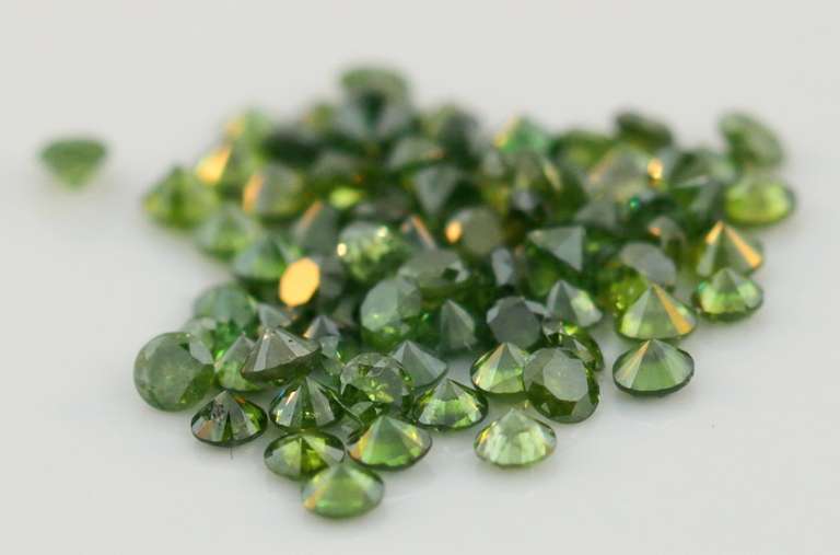 Rich 1.03ct parcel of dark green diamonds
