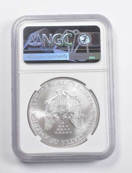 Mint Error MS69 2001 American Silver Eagle OBV Struck Thru NGC