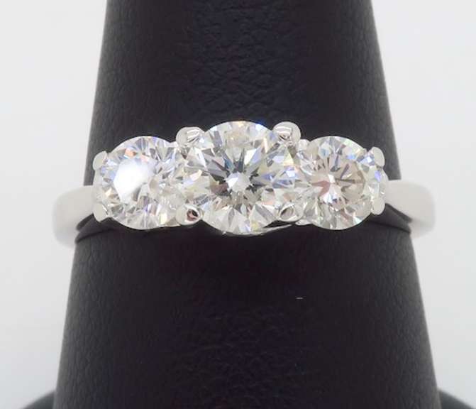 Certified Past, Present, Future Diamond Engagement Ring