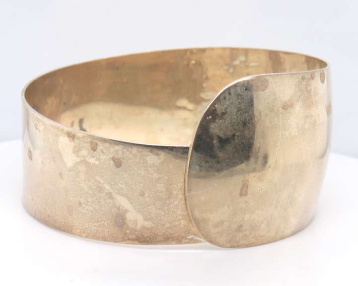 Vintage Sterling Silver Wide Cuff Bangle