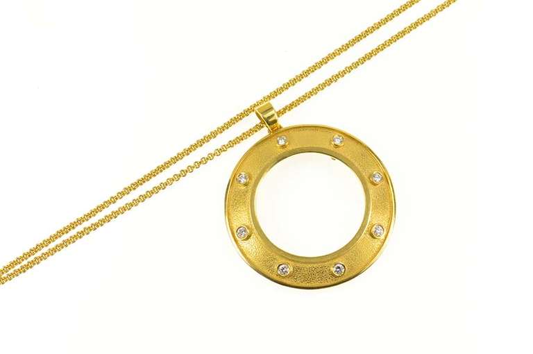 22K Yellow Gold 0.88 Ctw Diamond $20 Double Eagle Coin Bezel Necklace
