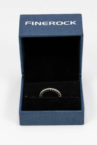 14k White Gold Eternity Diamond Wedding Band Size 4 Brand: FINEROCK