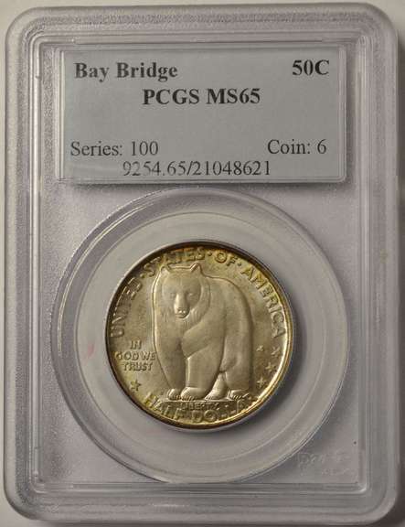 1936 Bay Bridge Commemorative Half Dollar PCGS MS65