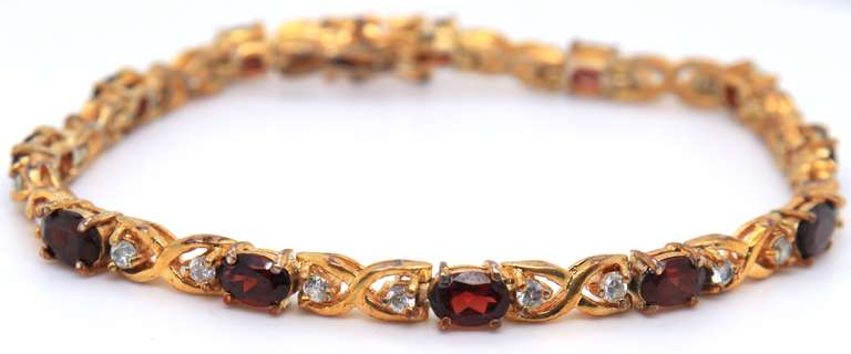Vintage Sterling Silver Cubic Zirconia Bracelet
