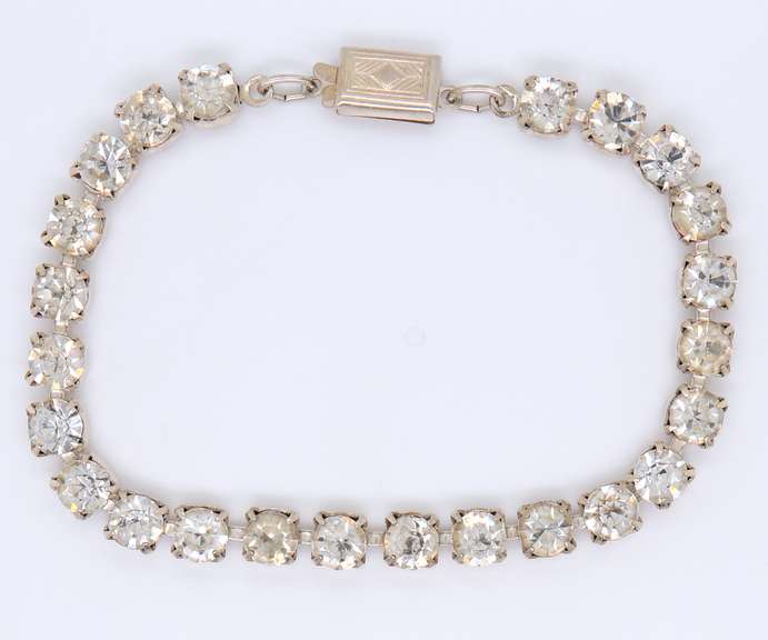 Vintage 925 Sterling Silver Cubic Zirconia Tennis Bracelet