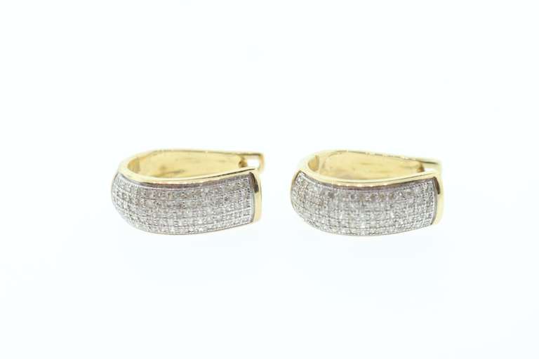 10kt Solid Yellow Gold & Diamond Earrings