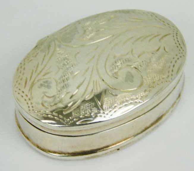 Sterling Silver Engraved Trinket Box