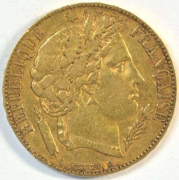Real sharp 1851-A French Republic 20 Francs Gold Piece
