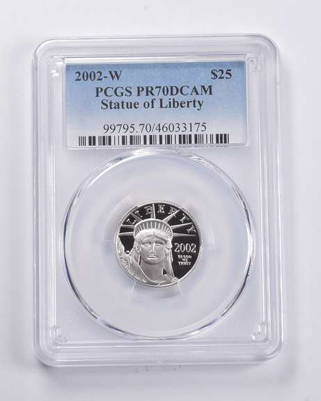 PR70 DCAM 2002-W $25 American Platinum Eagle Statue Of Liberty PCGS