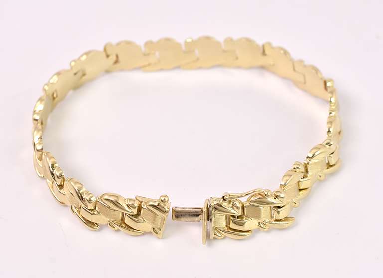 Lovely Fancy Link Bracelet in 14K Yellow Gold