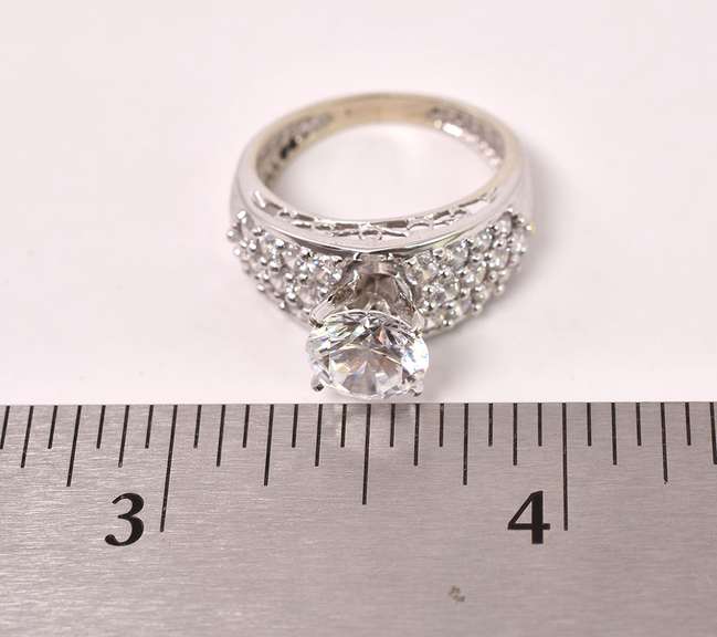 Frosty CZ Ring in 14K White Gold