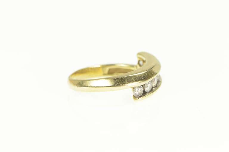 14K Yellow Gold 0.50 Cttw Diamond Band Bypass Channel Set Ring