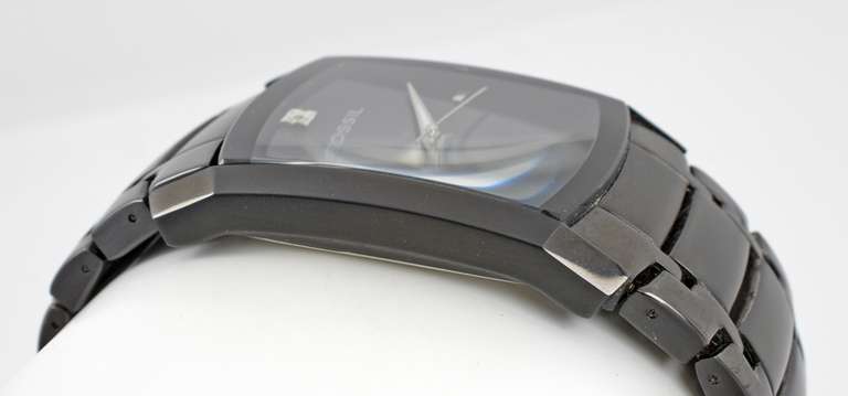 Bold Fossil Quartz Watch in Black SS