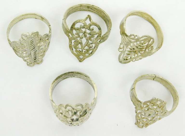 5 Sterling Filigree Rings
