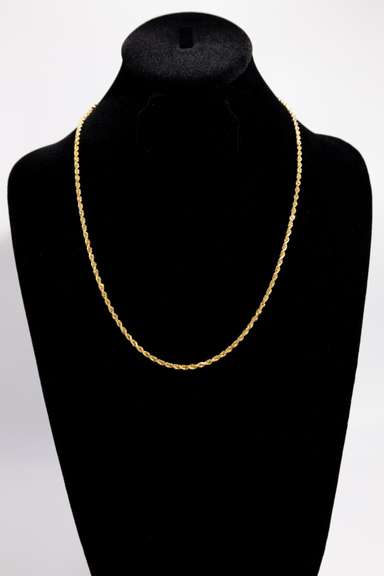14K Yellow Gold 2.8mm Solid Rope Chain 22 Inch