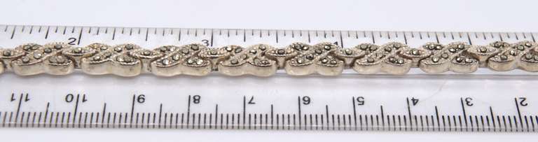 Vintage 925 Sterling Silver Signed Cubic Zirconia Bracelet