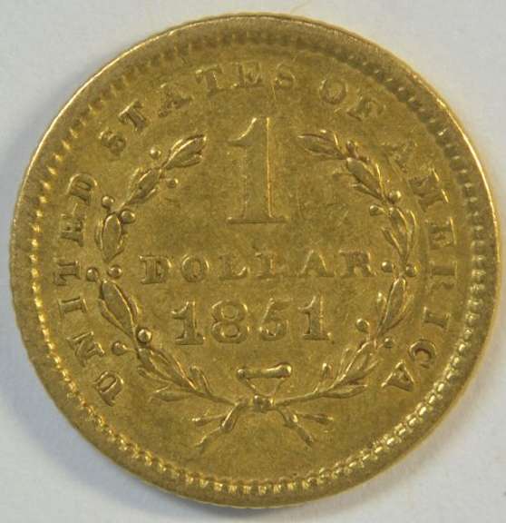 Sharp and attractive 1851 US Type One $1 Gold Piece