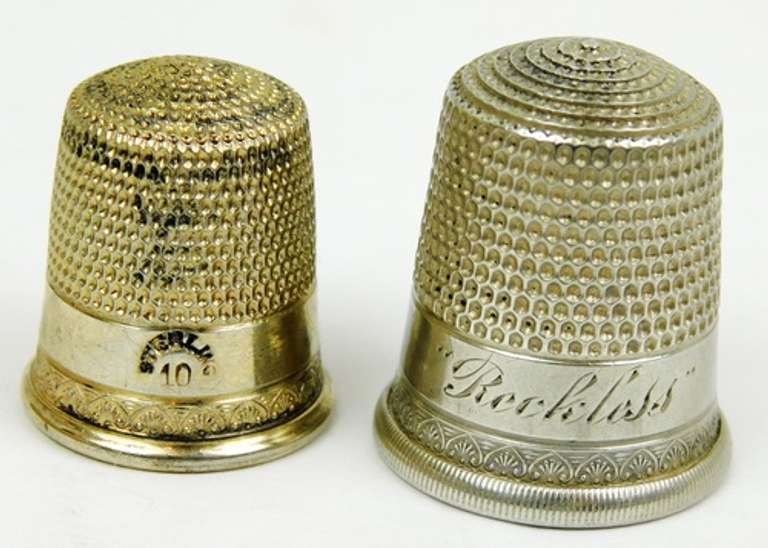 2 Antique Sterling Silver Thimbles