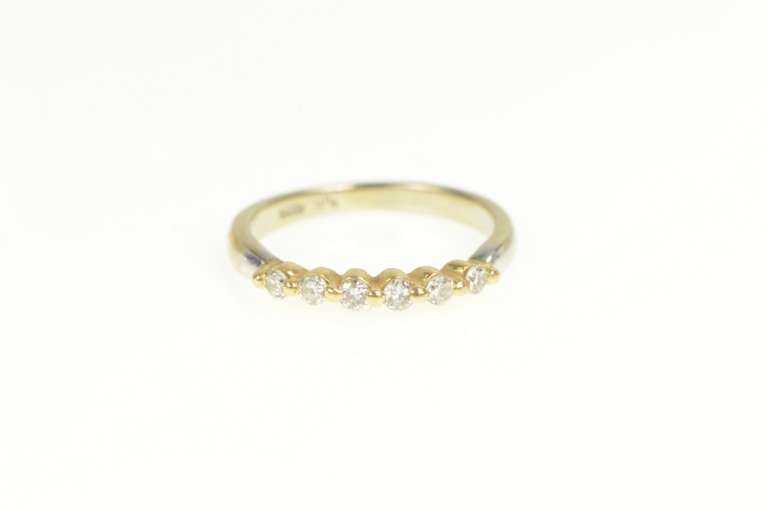 14K White Gold Classic Diamond Stackable Wedding Band Ring