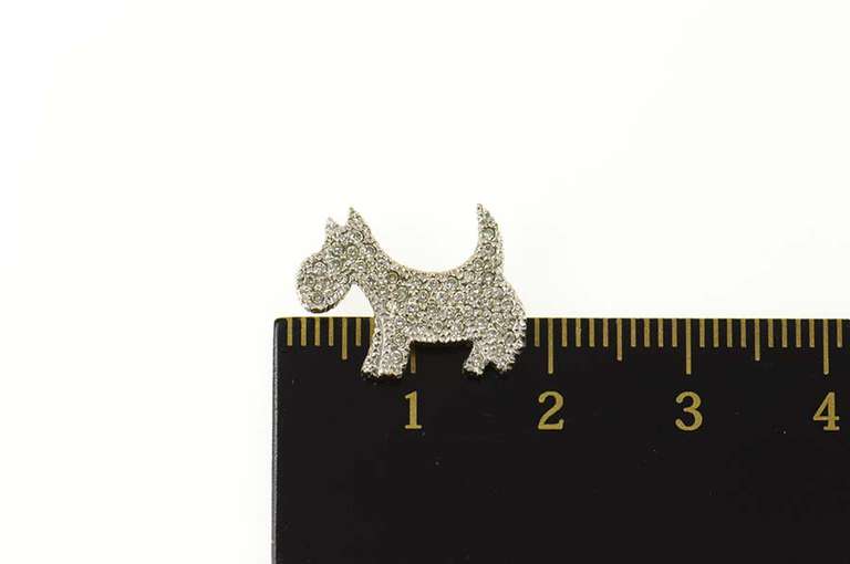 18K White Gold Roberto Coin Diamond Schnauzer Dog Puppy Charm/Pendant