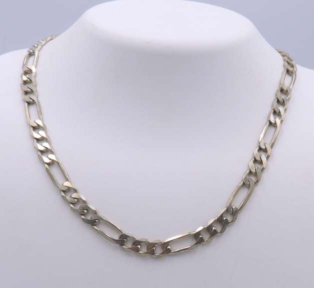 Vintage Italian 925 Sterling Silver Figaro Necklace