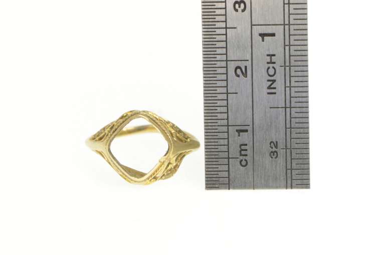 10K Yellow Gold Ornate Art Deco Filigree Statement Setting Ring