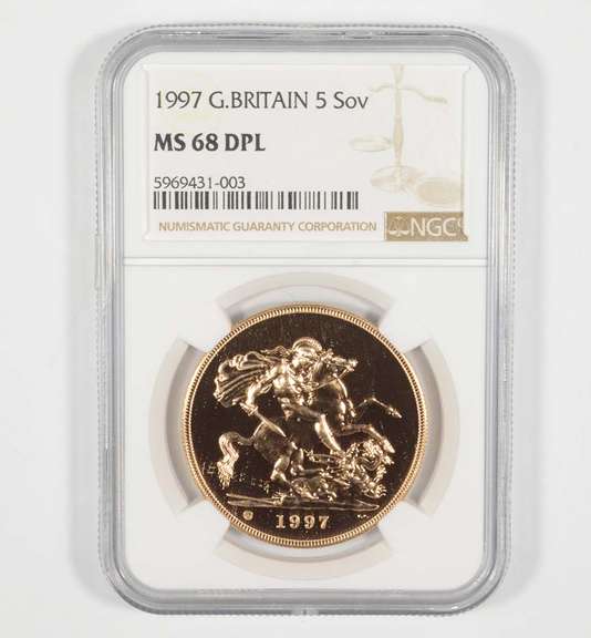 MS68 DPL 1997 Great Britain 5 Sovereign - Graded NGC