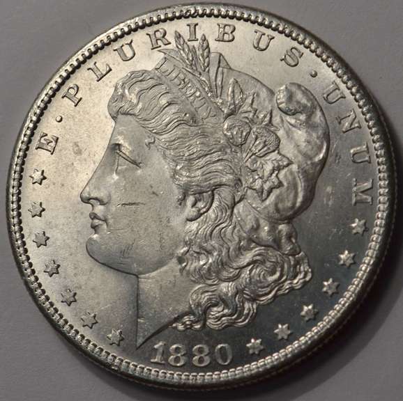 1880-S Flashy Morgan Silver Dollar Brilliant Uncirculated.