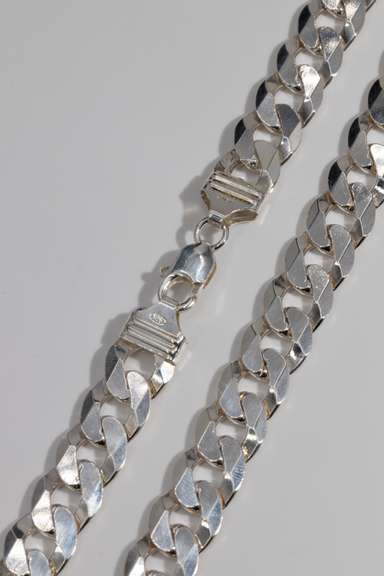 .925 Sterling Silver 15mm Curb Link Chain 30 Inch