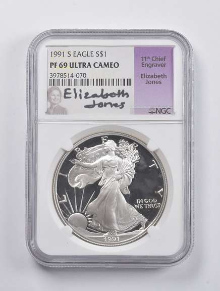 PF69 UCAM 1991-S American Silver Eagle Signed Jones NGC