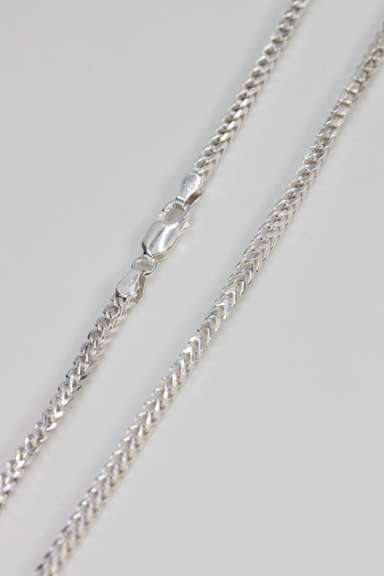 .925 Italian Sterling Silver 2.5mm Franco Chain 24 Inches