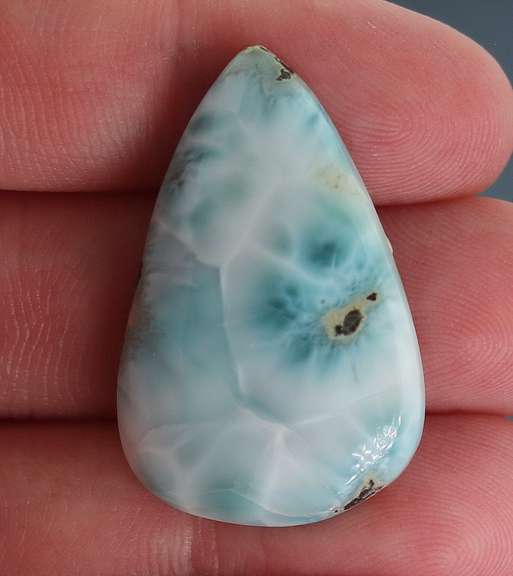 Rare 31.73ct patchwork blue Larimar cabochon