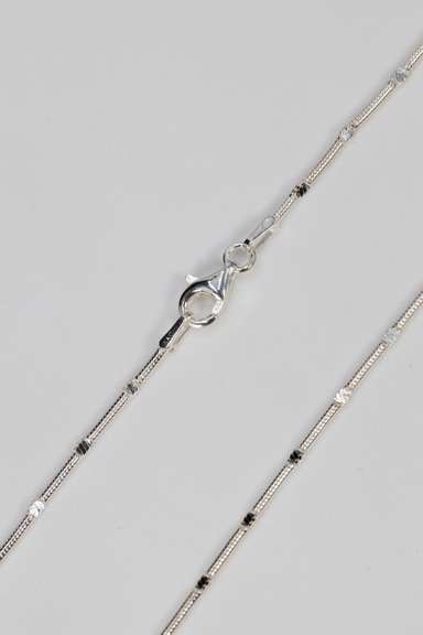 .925 Sterling Silver 1.1mm Snake Chain w/Design 16 Inches