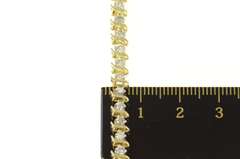 10K Yellow Gold 1.50 Ctw Diamond Wavy Link Classic Tennis Bracelet