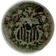 1869 No Rays Shield Nickel