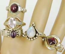 5 Sterling Silver Gemstone Rings