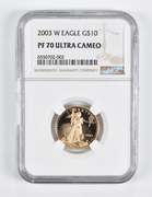 PF70 UCAM 2003-W $10 American Gold Eagle 1/4 Oz. .999 Fine Gold NGC