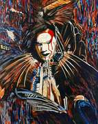 Ismail Khelalfa Original Oil on Canvas Native American Series