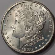 1880-S Flashy Morgan Silver Dollar Brilliant Uncirculated.