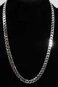 .925 Sterling Silver 8mm Super Flat Diamond Cut Curb Chain 24 Inches
