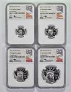 (4) PF70UCAM 2001-W $10-$100 1/10-1 Oz .999 Platinum Eagle Signed NGC
