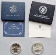 1984 Olympic &1992 White House $1 Silver Dollarsnc Commemerotive