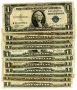 12 1935 $1 Blue Seal Silver Certificates