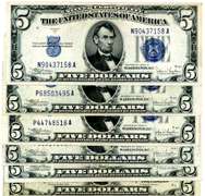 6 1934 $5 Blue Seal Silver Certificates