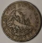 1841 Webster/Van Buren Ship Hard Times Token HT-20B, Circulated